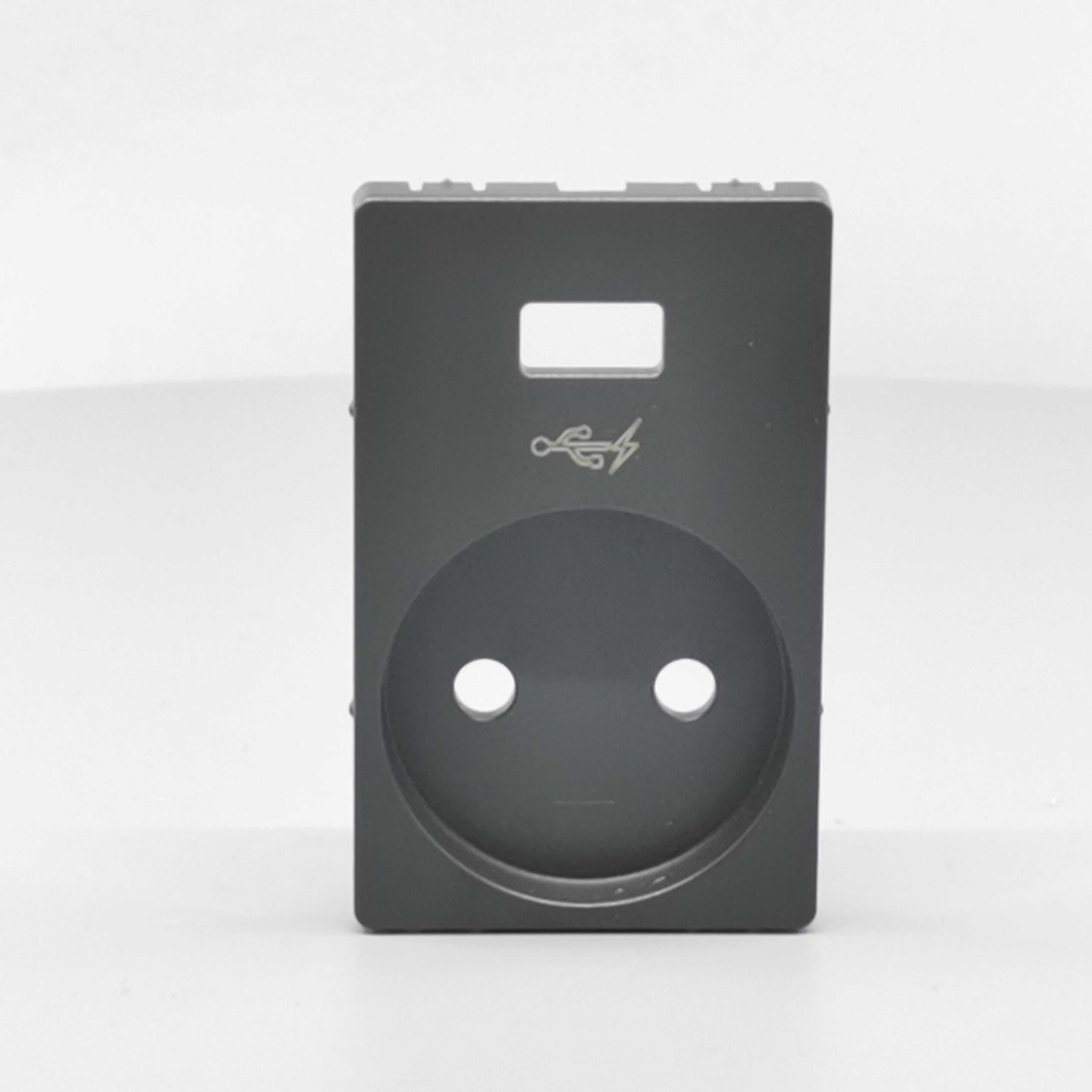 Fuga afdækning stokkontakt u/j med 5V USB koksgrå