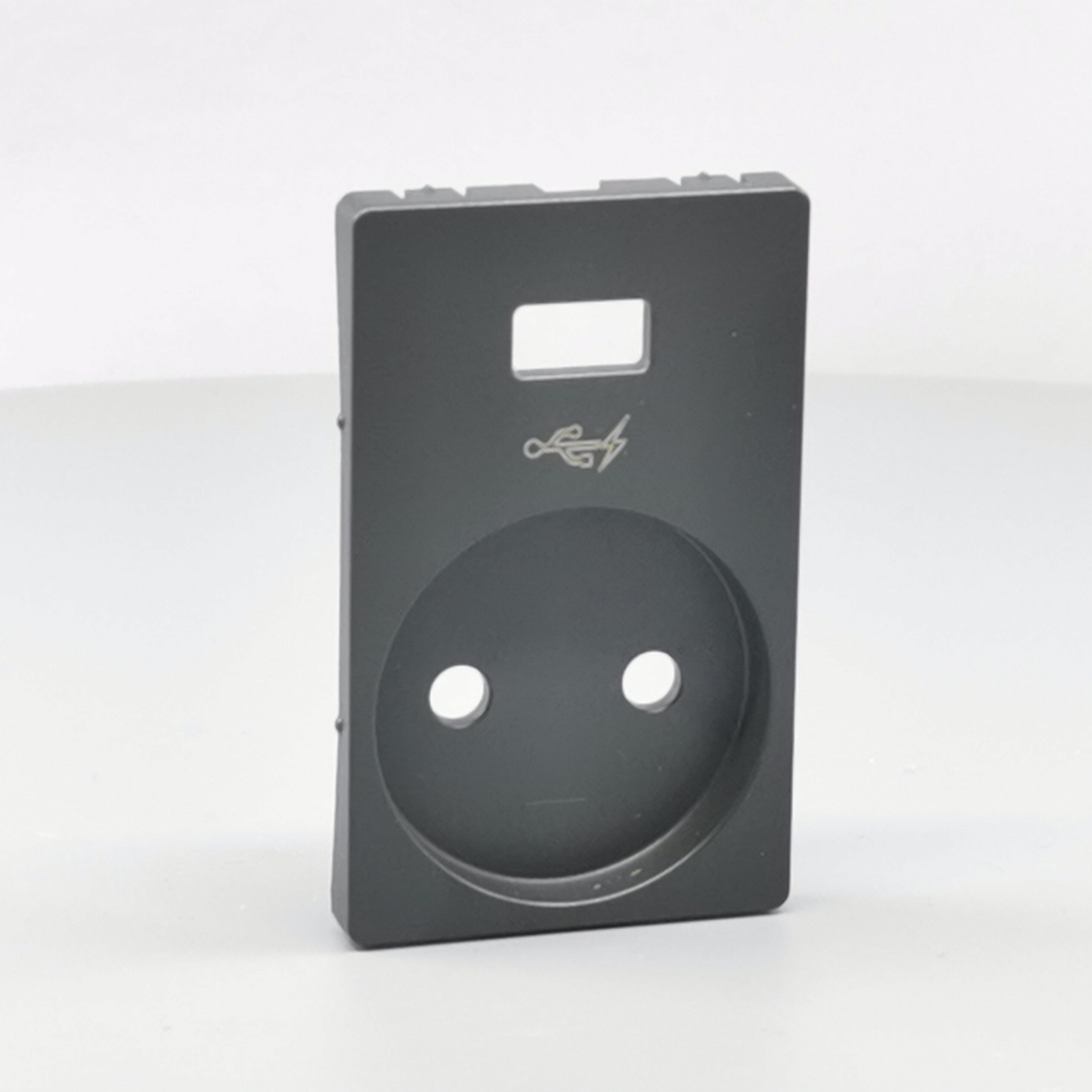 Fuga afdækning stokkontakt u/j med 5V USB koksgrå