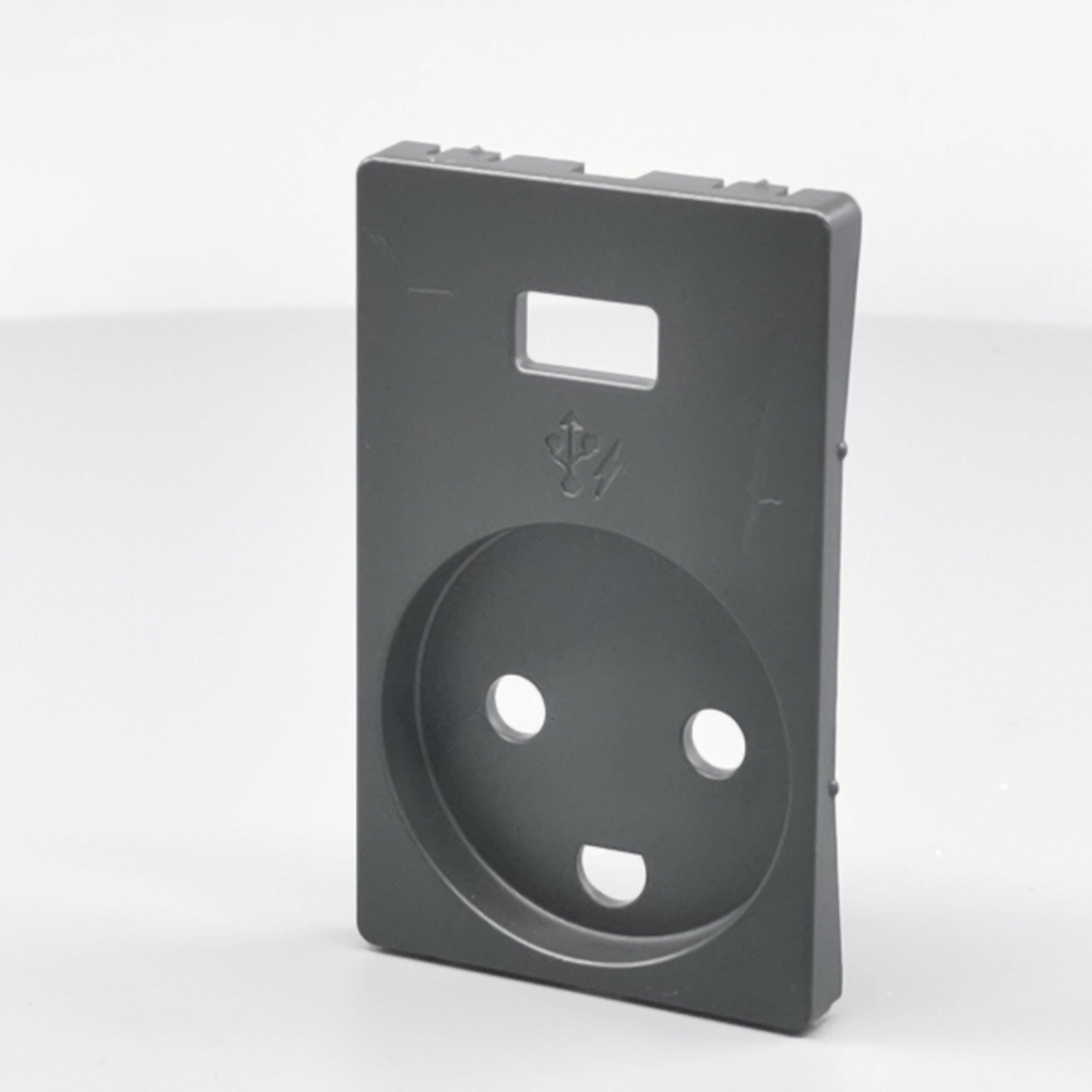 FUGA afdækning Stikk. m/j med 5V USB-lader Koksgrå