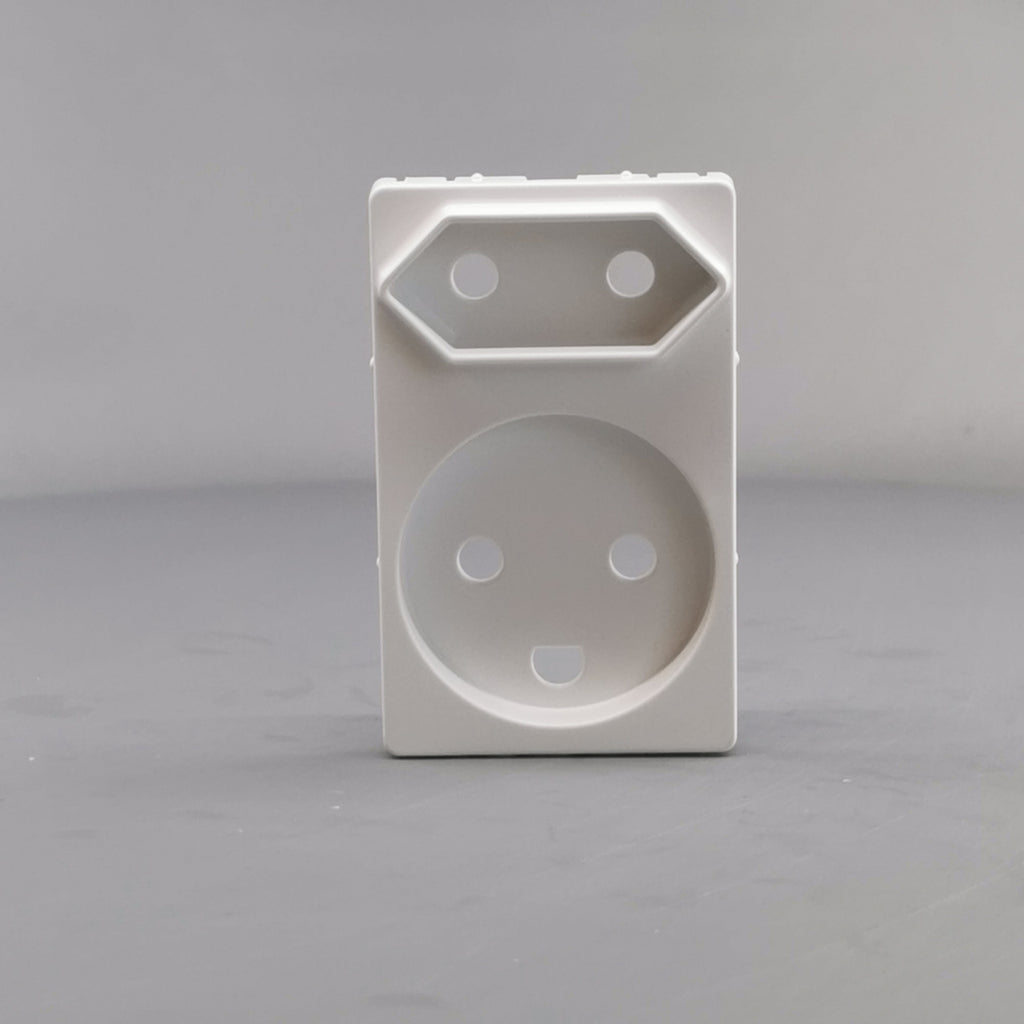 Fuga afdækning dobbelt stikkontakt 1 flad hvid