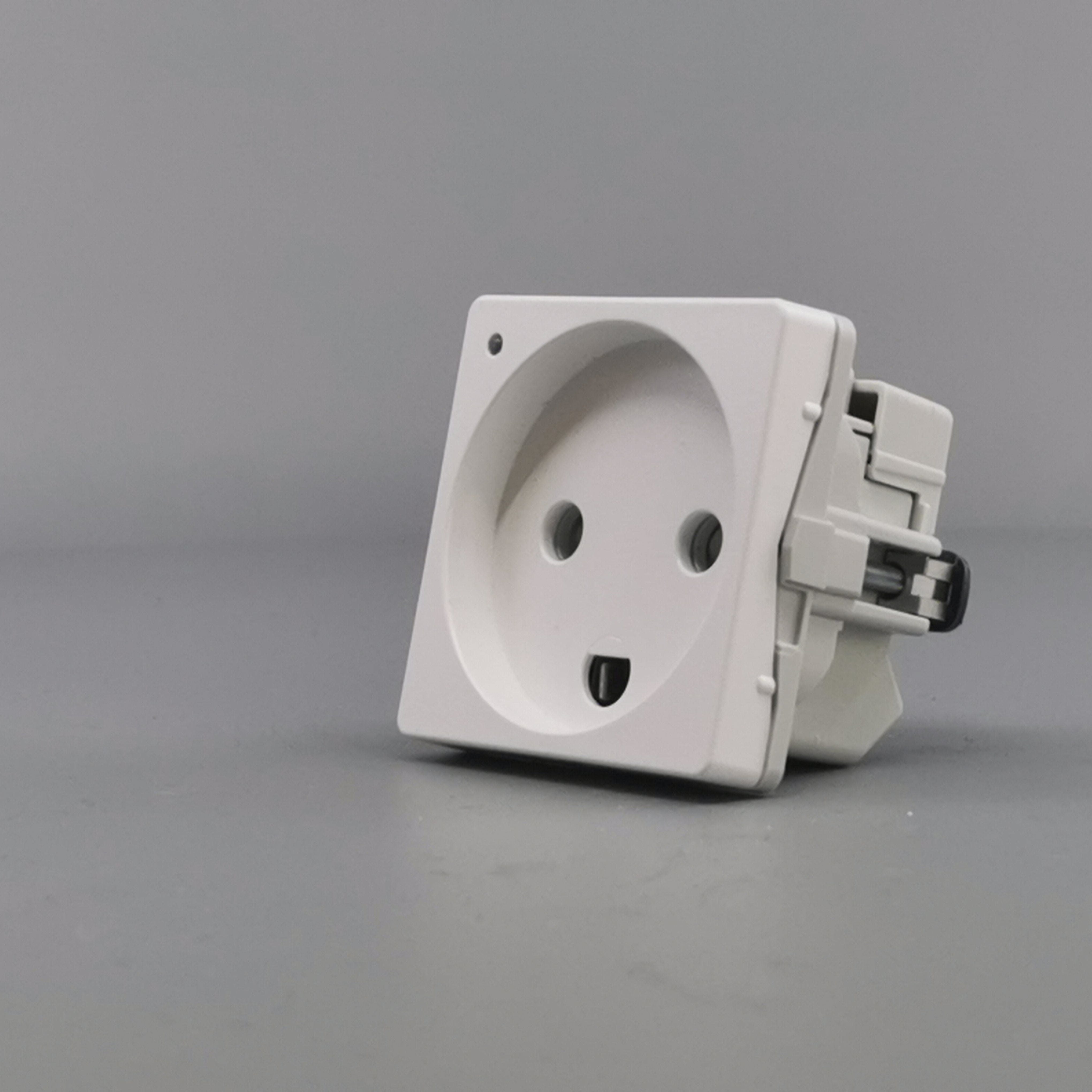 Fuga stikkontakt m. jord og LED lampe 1 modul - hvid