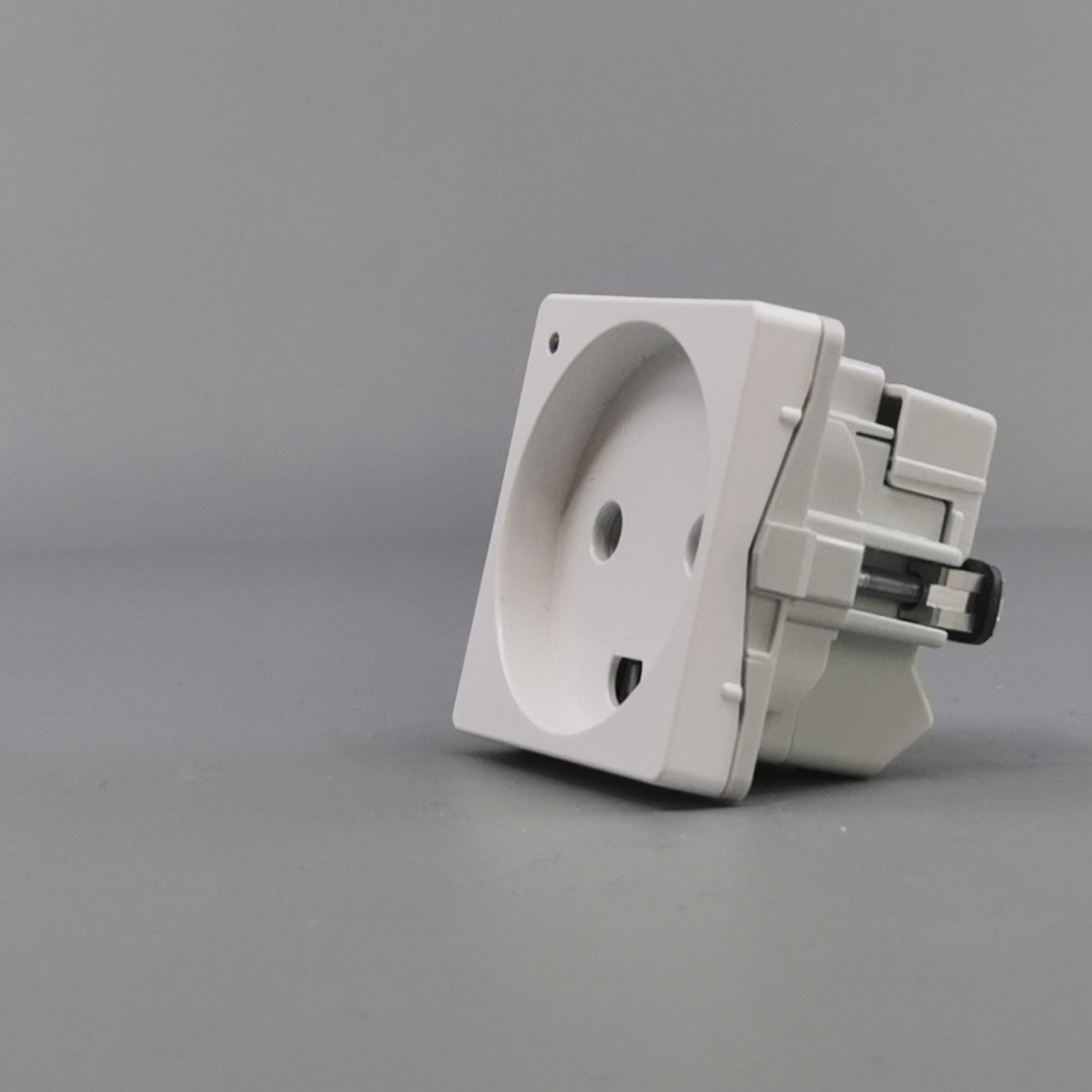 Fuga stikkontakt m. jord og LED lampe 1 modul - hvid