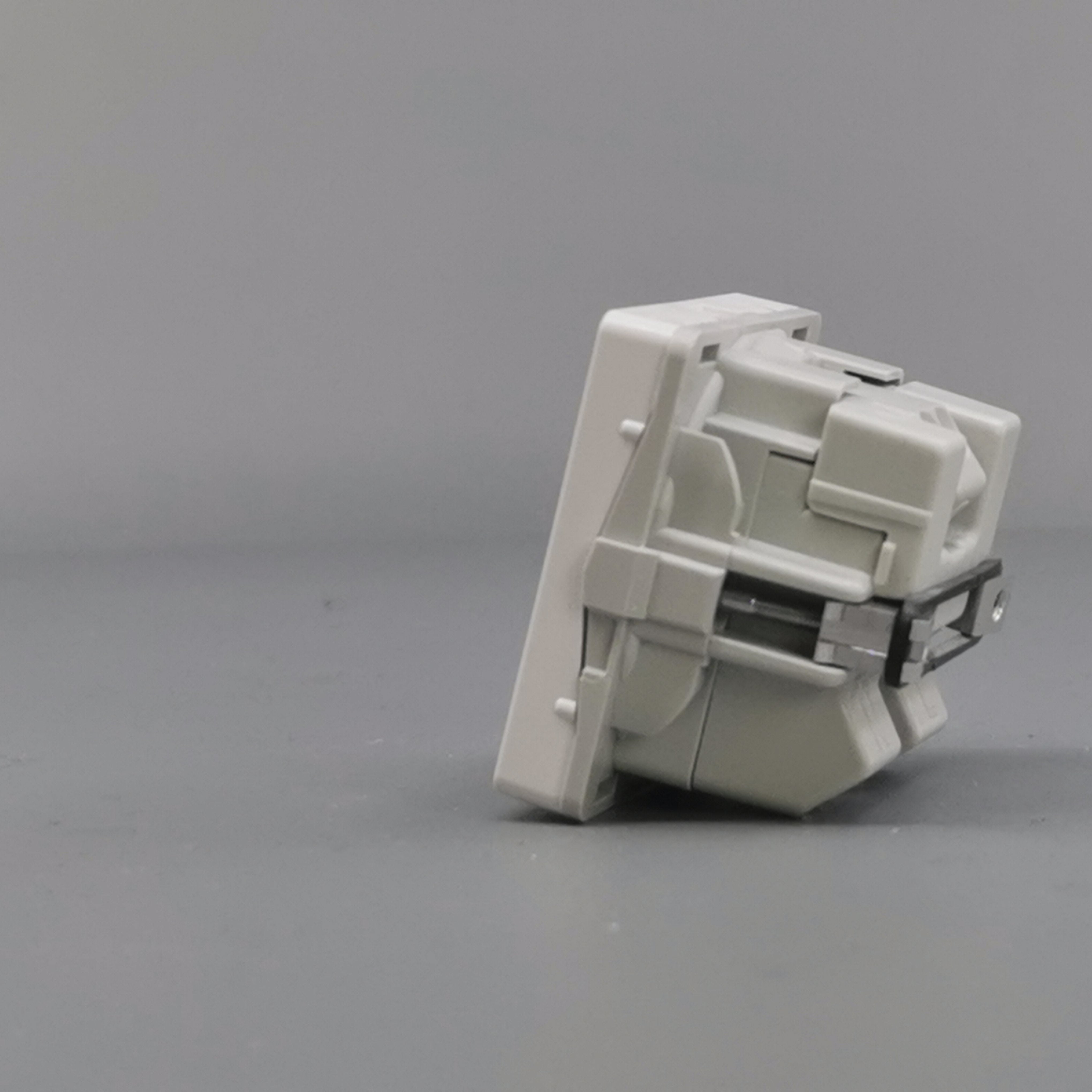 Fuga stikkontakt m. jord og LED lampe 1 modul - hvid