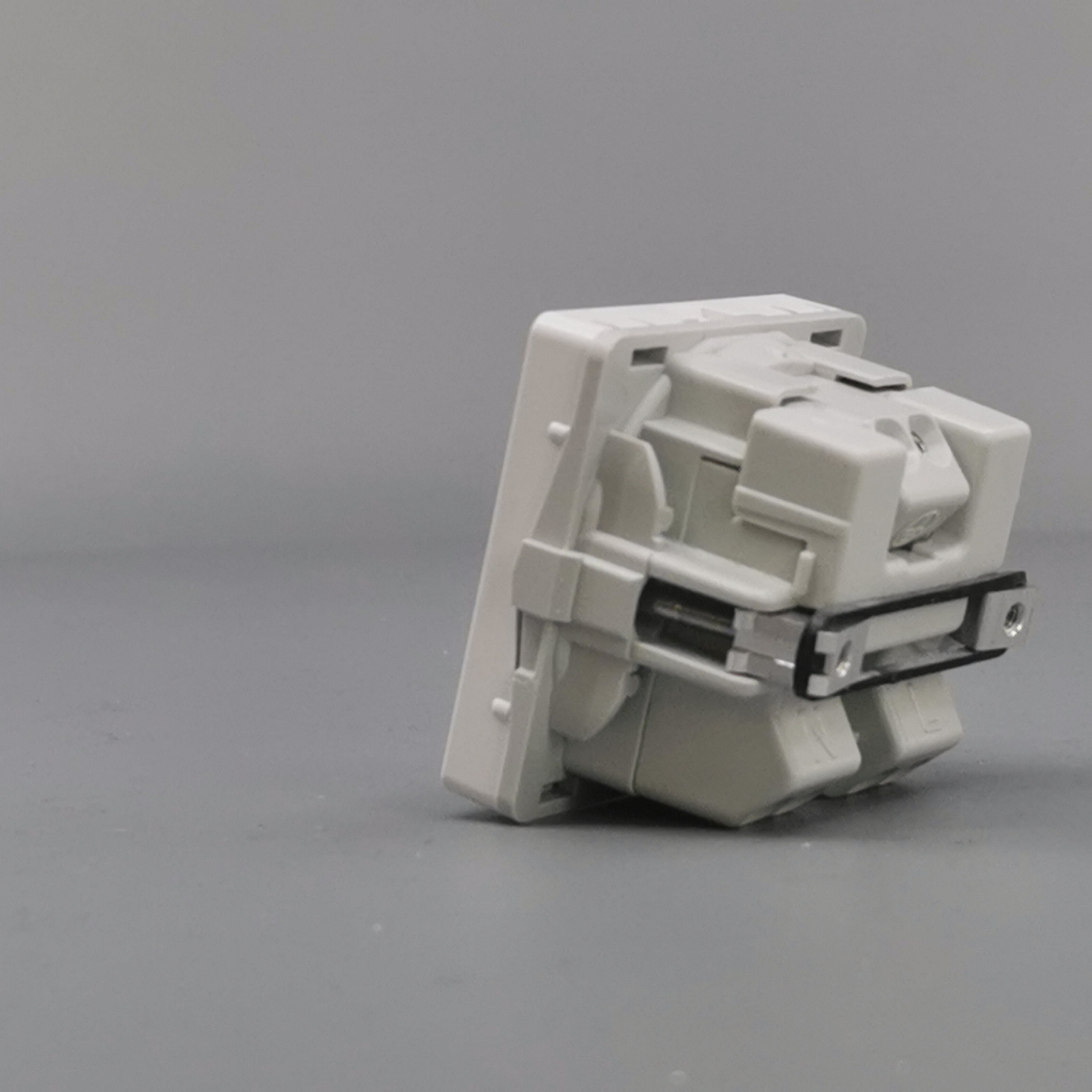 Fuga stikkontakt m. jord og LED lampe 1 modul - hvid