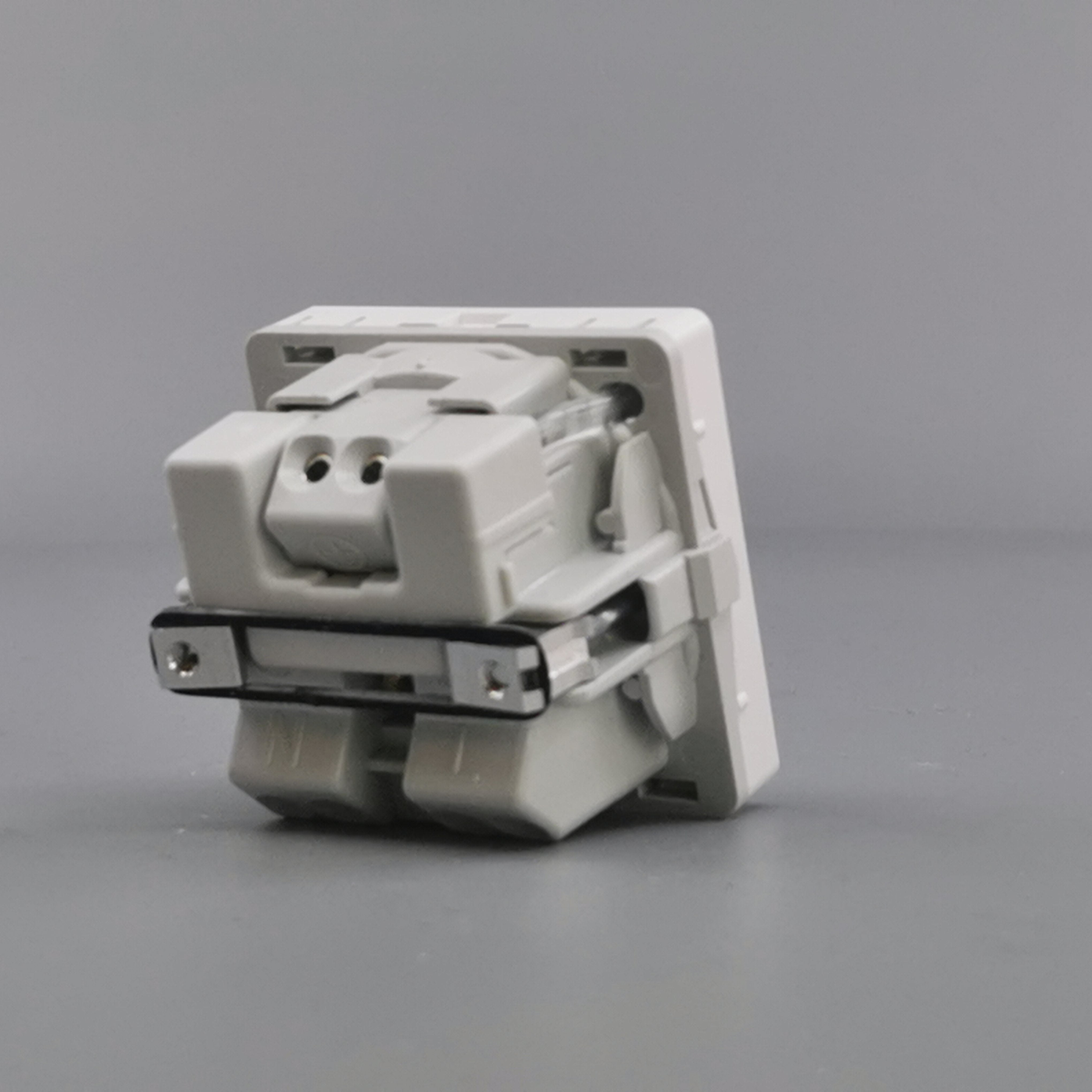 Fuga stikkontakt m. jord og LED lampe 1 modul - hvid