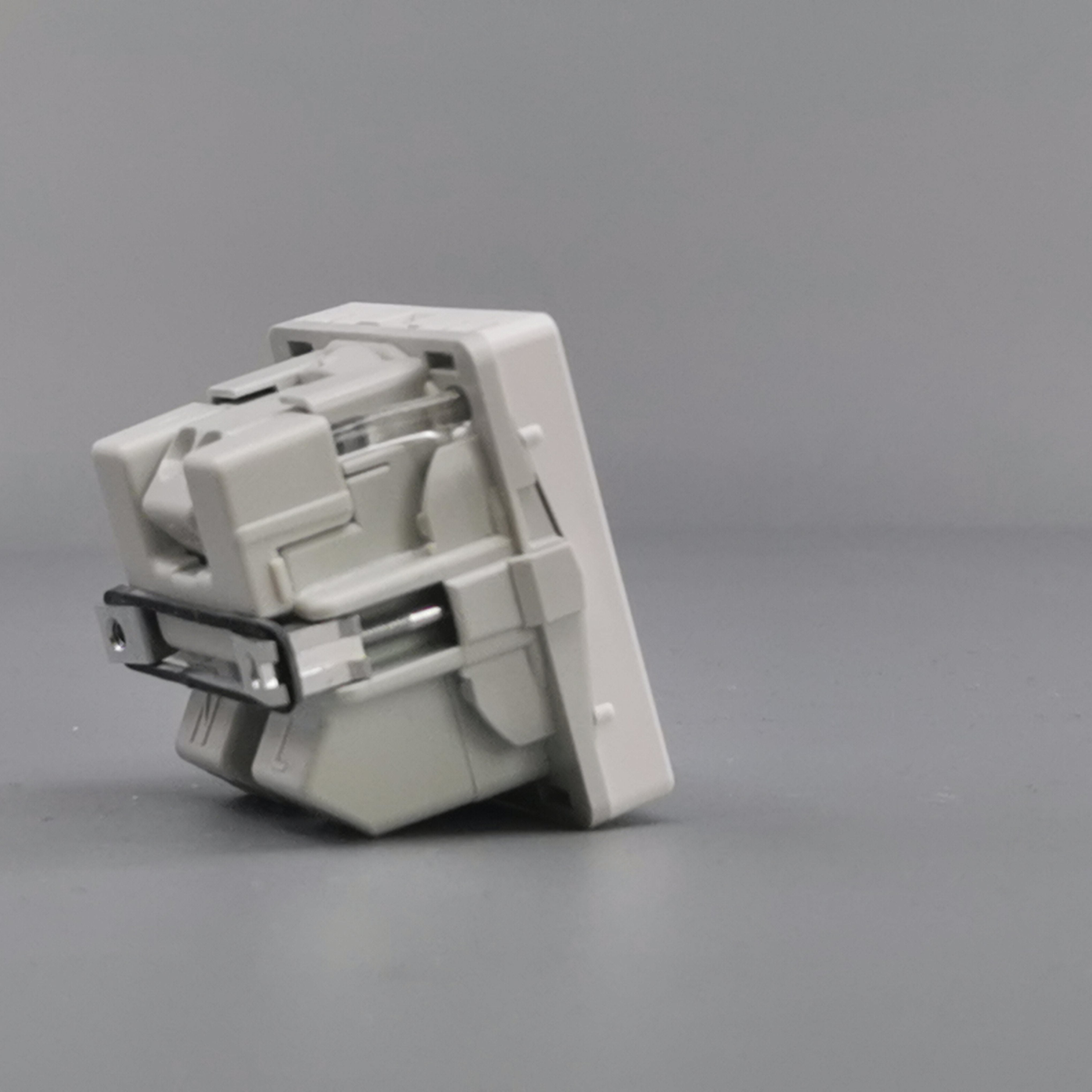 Fuga stikkontakt m. jord og LED lampe 1 modul - hvid