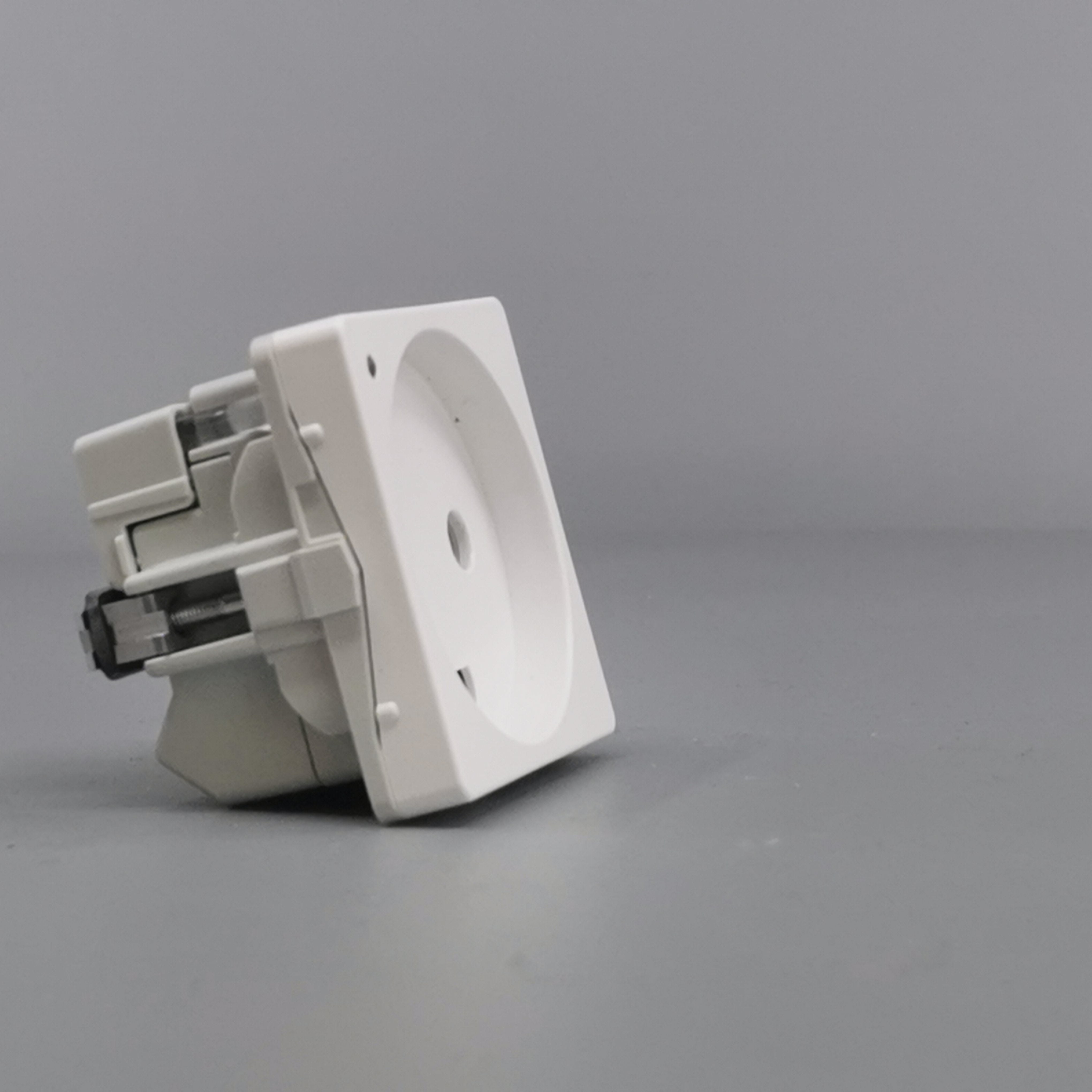 Fuga stikkontakt m. jord og LED lampe 1 modul - hvid