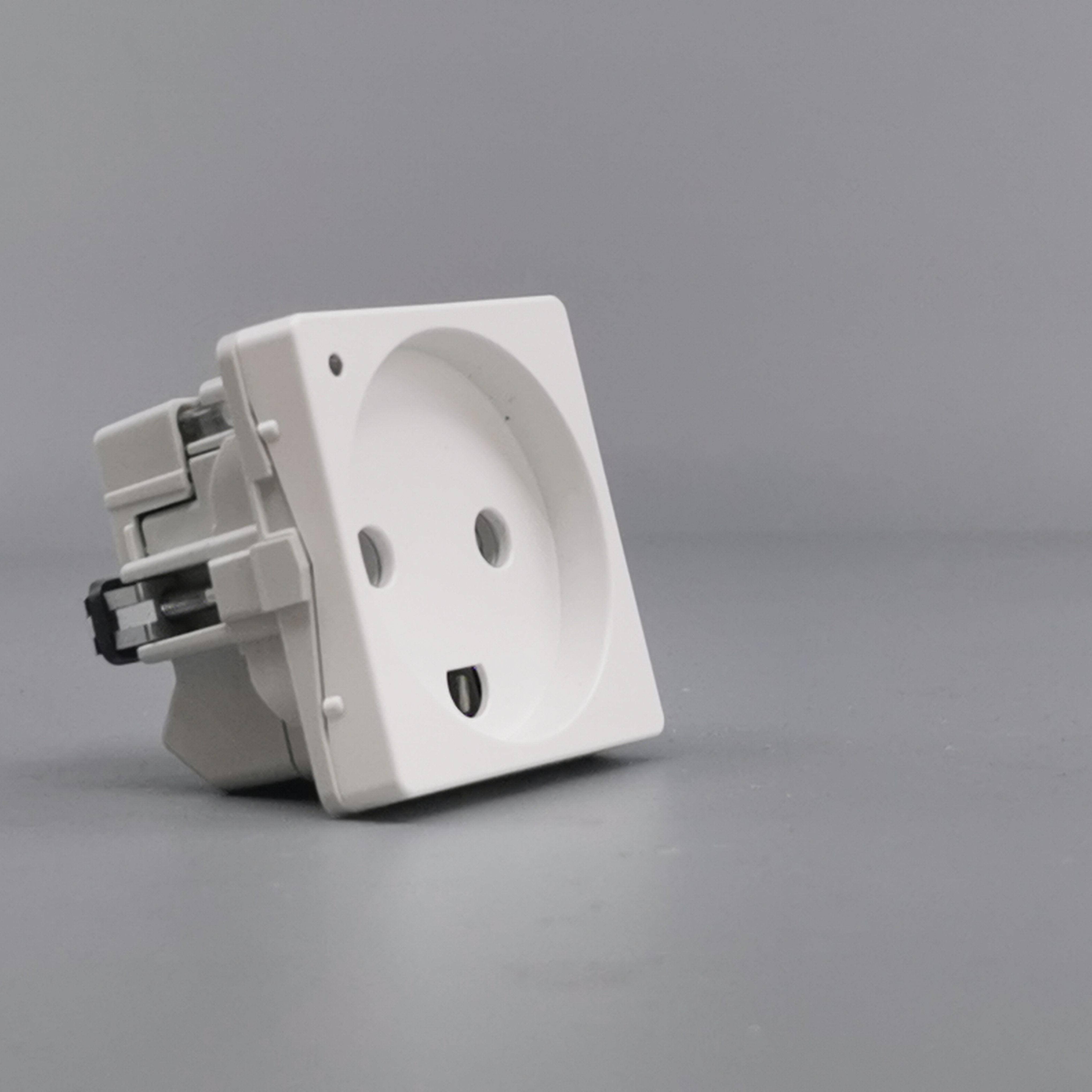 Fuga stikkontakt m. jord og LED lampe 1 modul - hvid