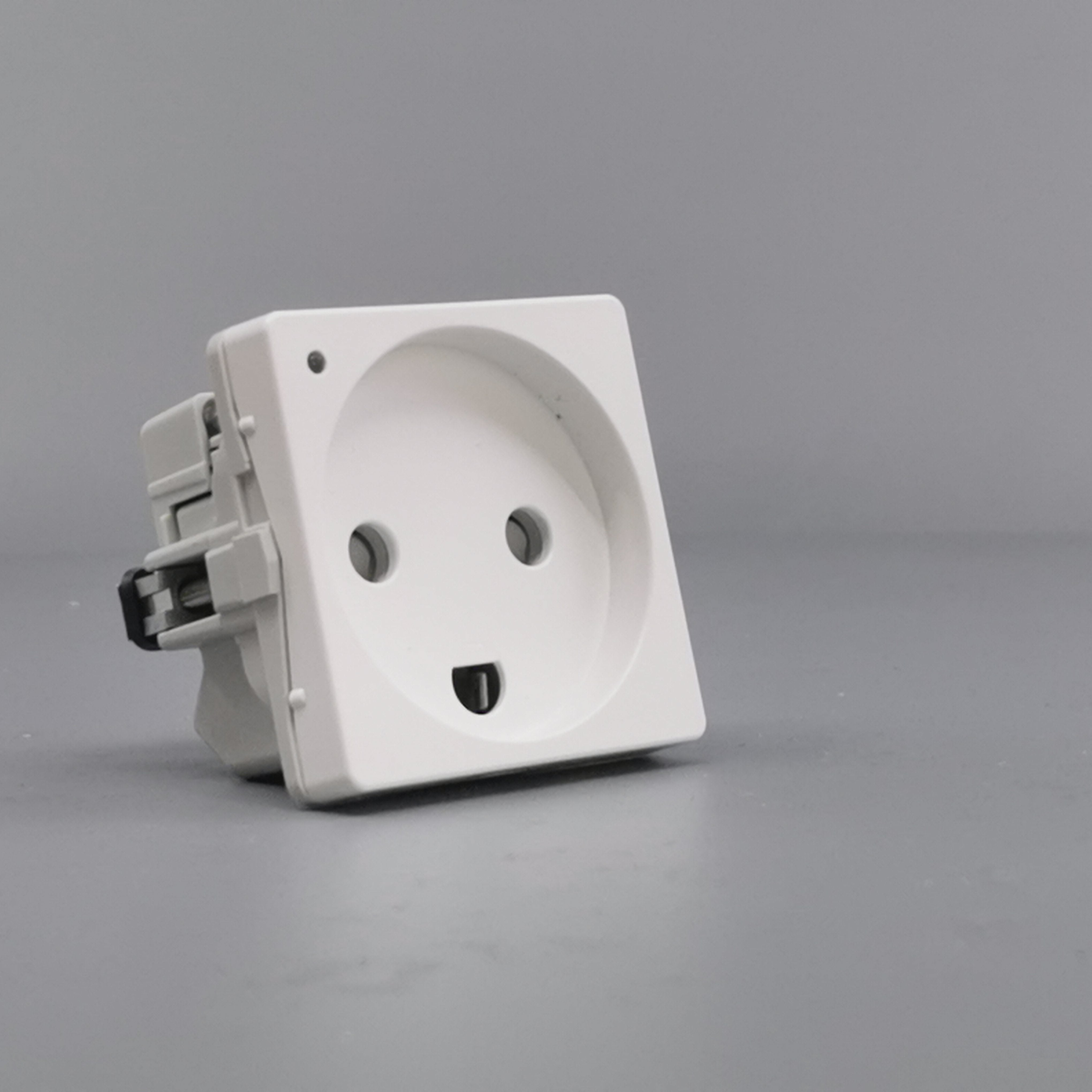 Fuga stikkontakt m. jord og LED lampe 1 modul - hvid