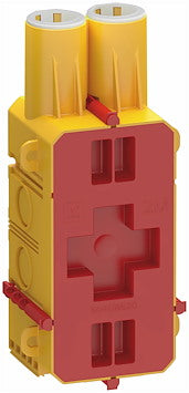 FUGA AIR INDSTØBNINGSDÅSE 2 MODUL MED LÅG, GUL