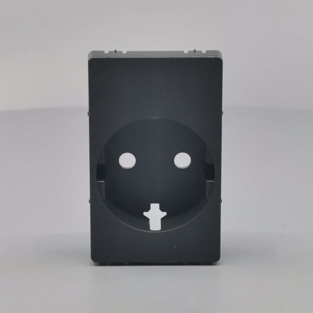 LK Fuga afdækning til 1½m stikkontakt med sidejord - koksgrå