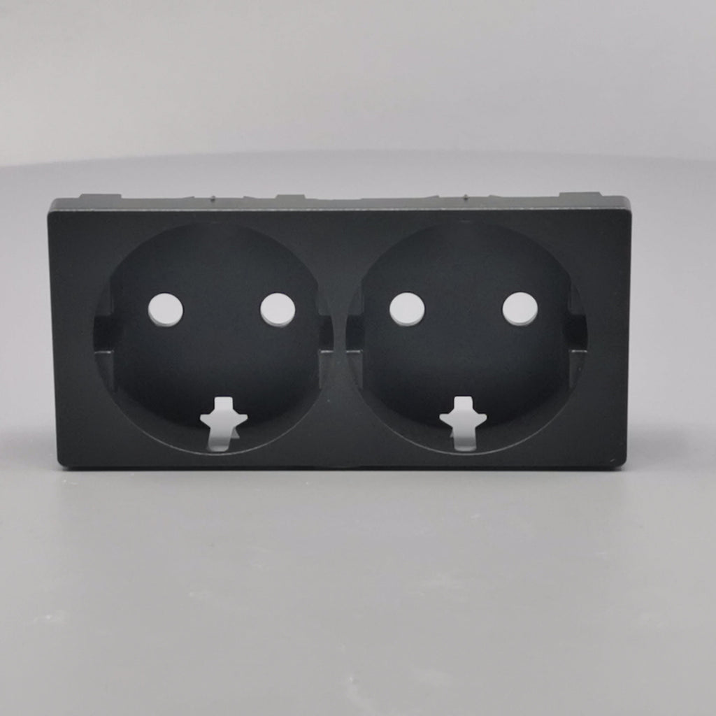 LK Fuga afdækning til 2m stikkontakt med sidejord - koksgrå