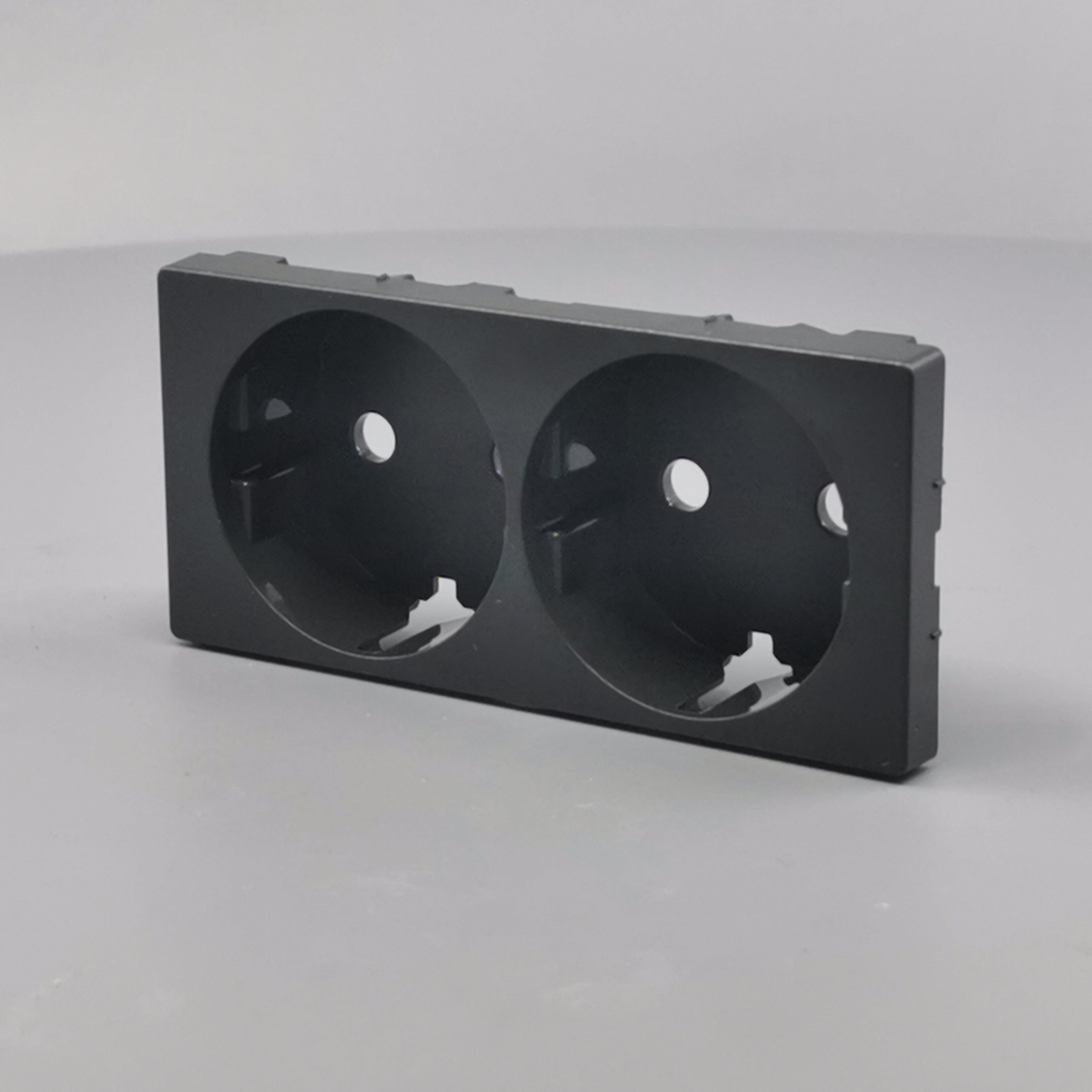 LK Fuga afdækning til 2m stikkontakt med sidejord - koksgrå