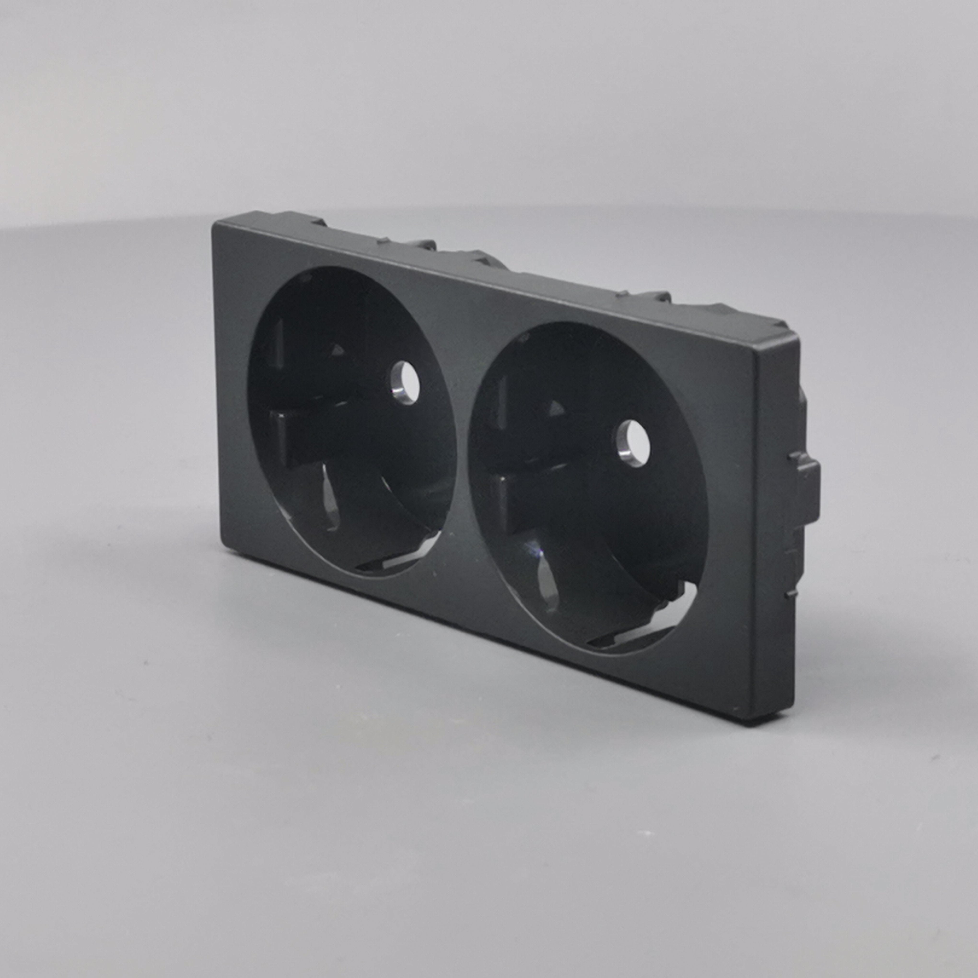 LK Fuga afdækning til 2m stikkontakt med sidejord - koksgrå