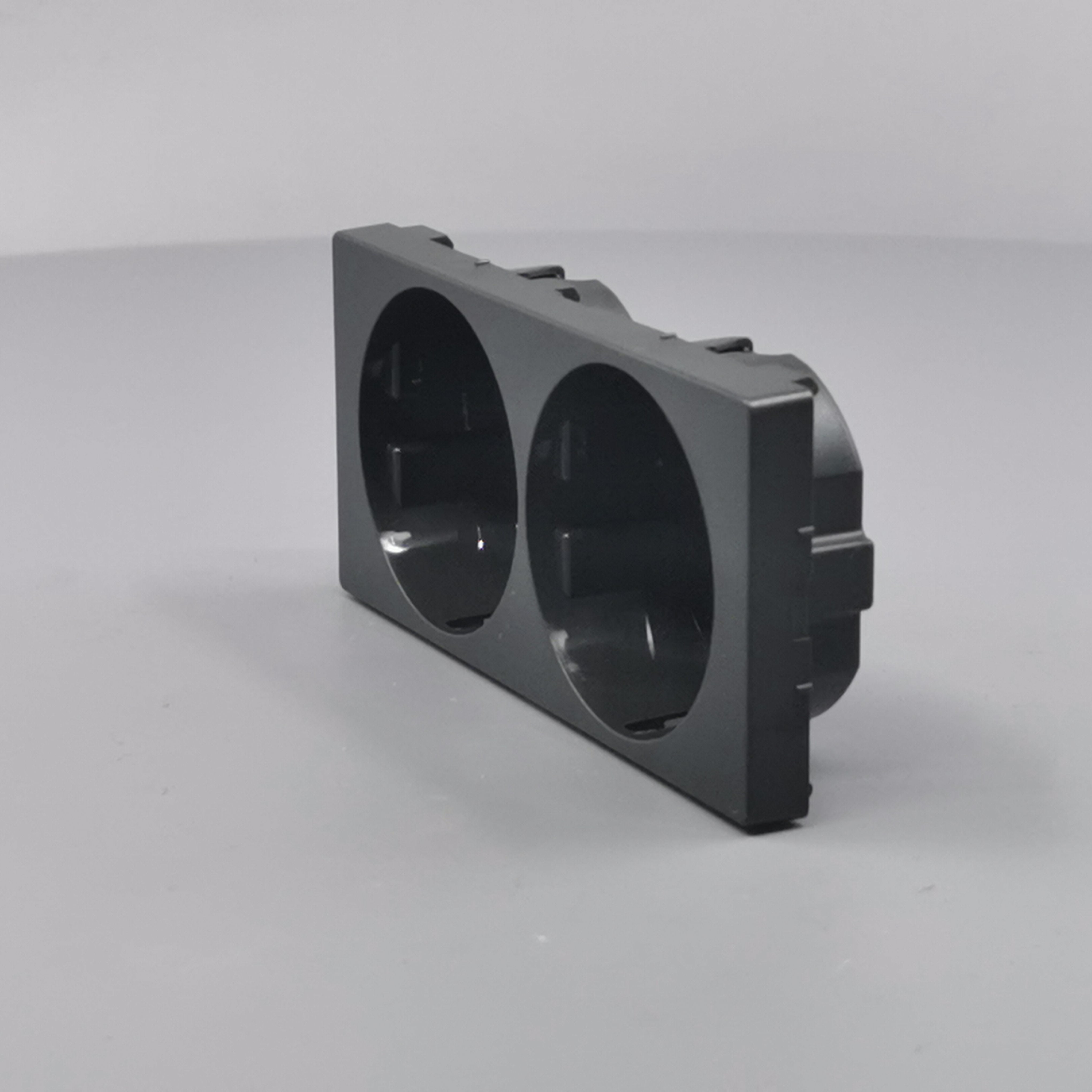 LK Fuga afdækning til 2m stikkontakt med sidejord - koksgrå