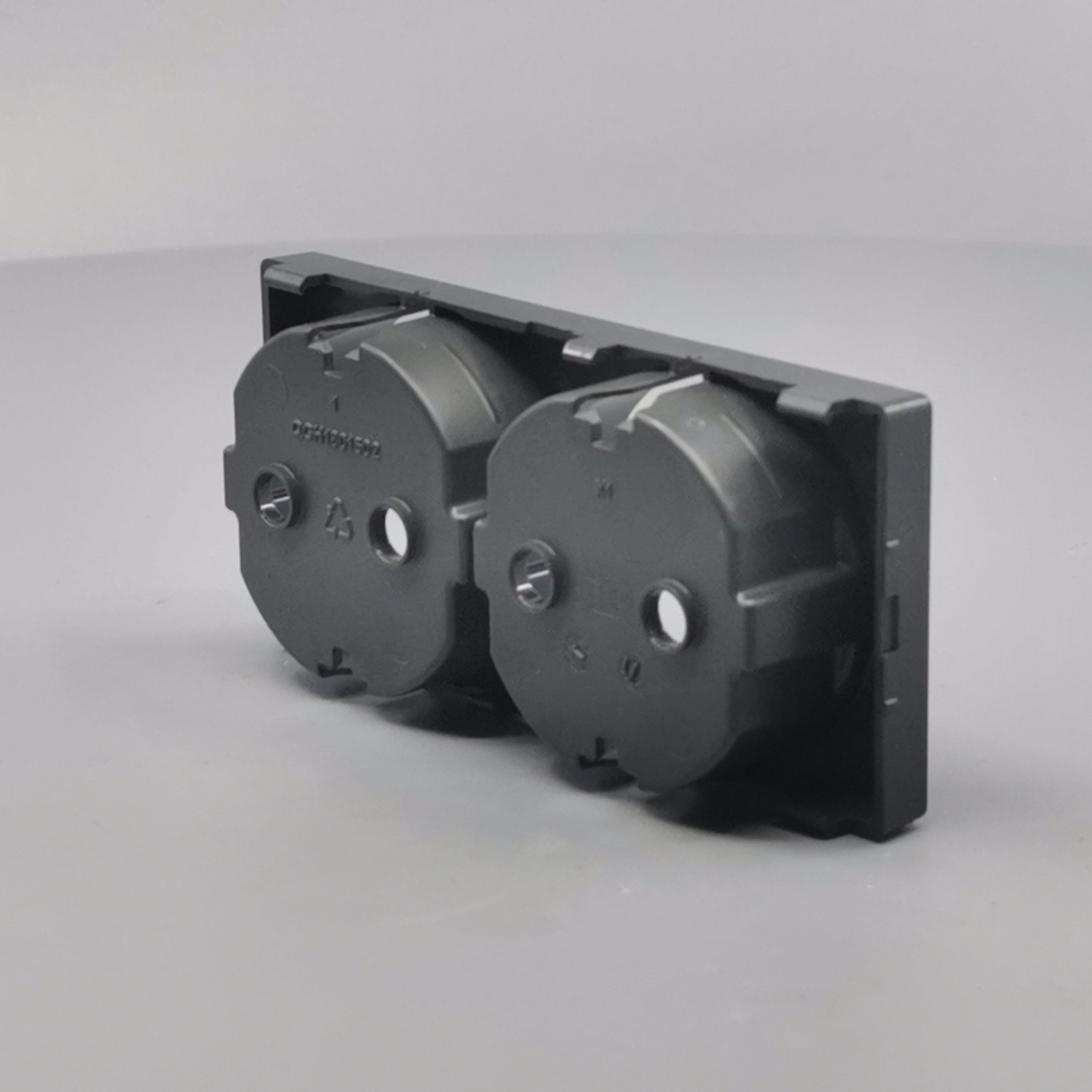 LK Fuga afdækning til 2m stikkontakt med sidejord - koksgrå