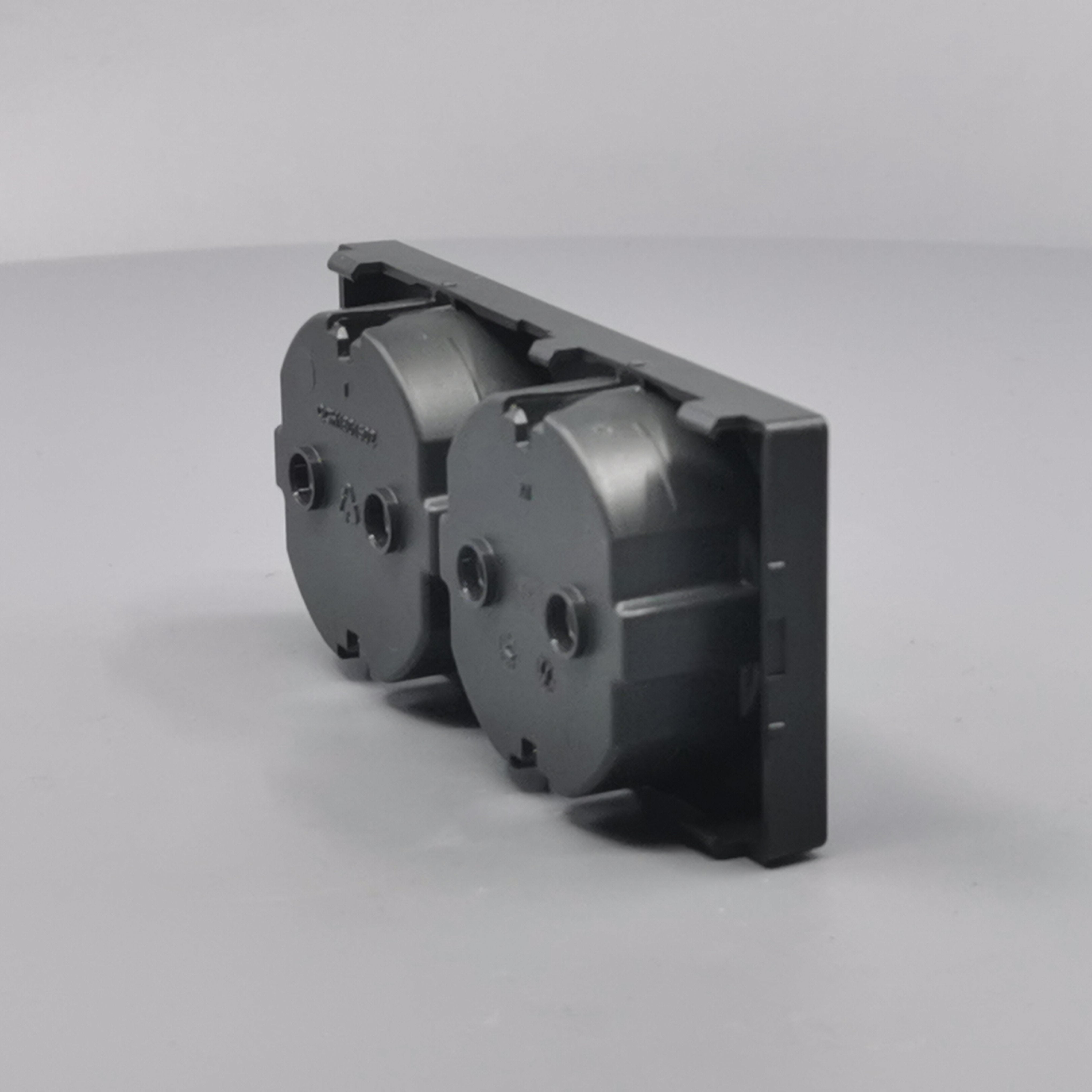 LK Fuga afdækning til 2m stikkontakt med sidejord - koksgrå