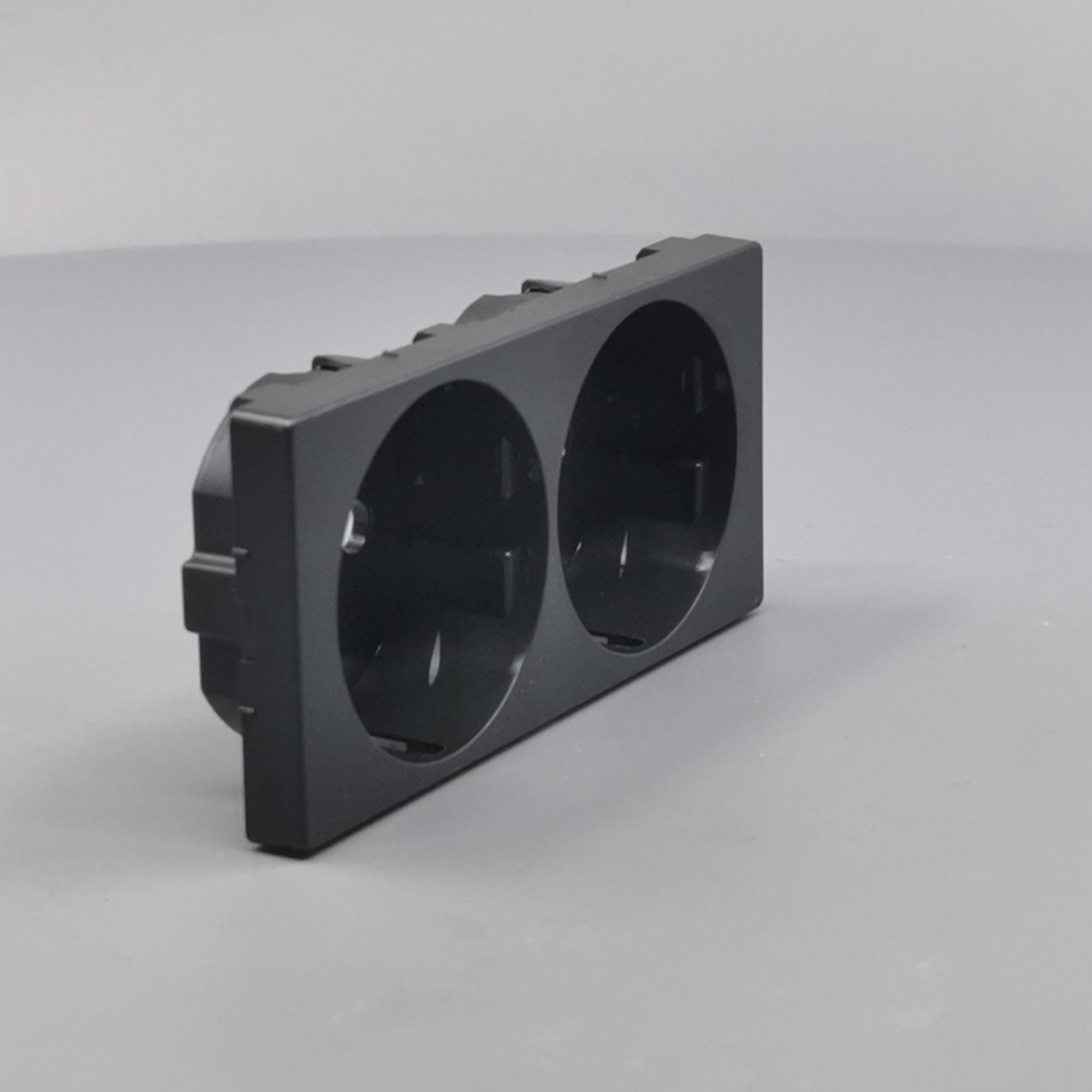 LK Fuga afdækning til 2m stikkontakt med sidejord - koksgrå