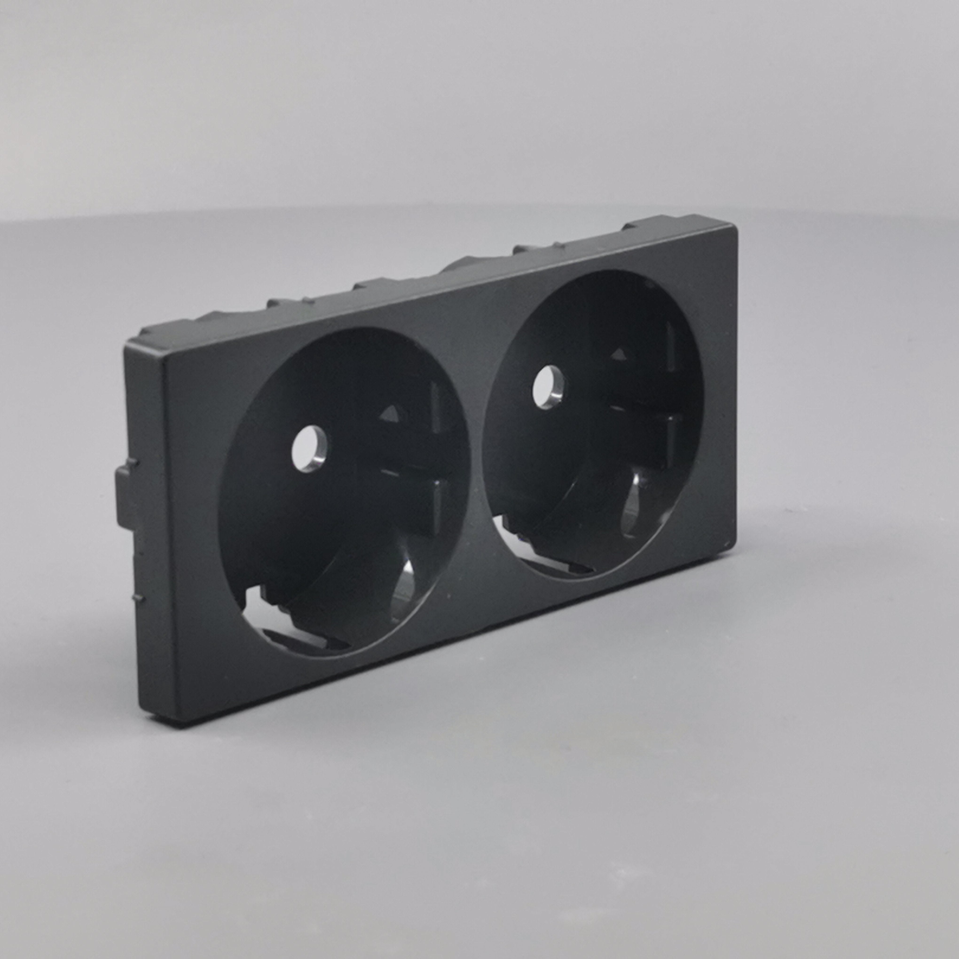 LK Fuga afdækning til 2m stikkontakt med sidejord - koksgrå