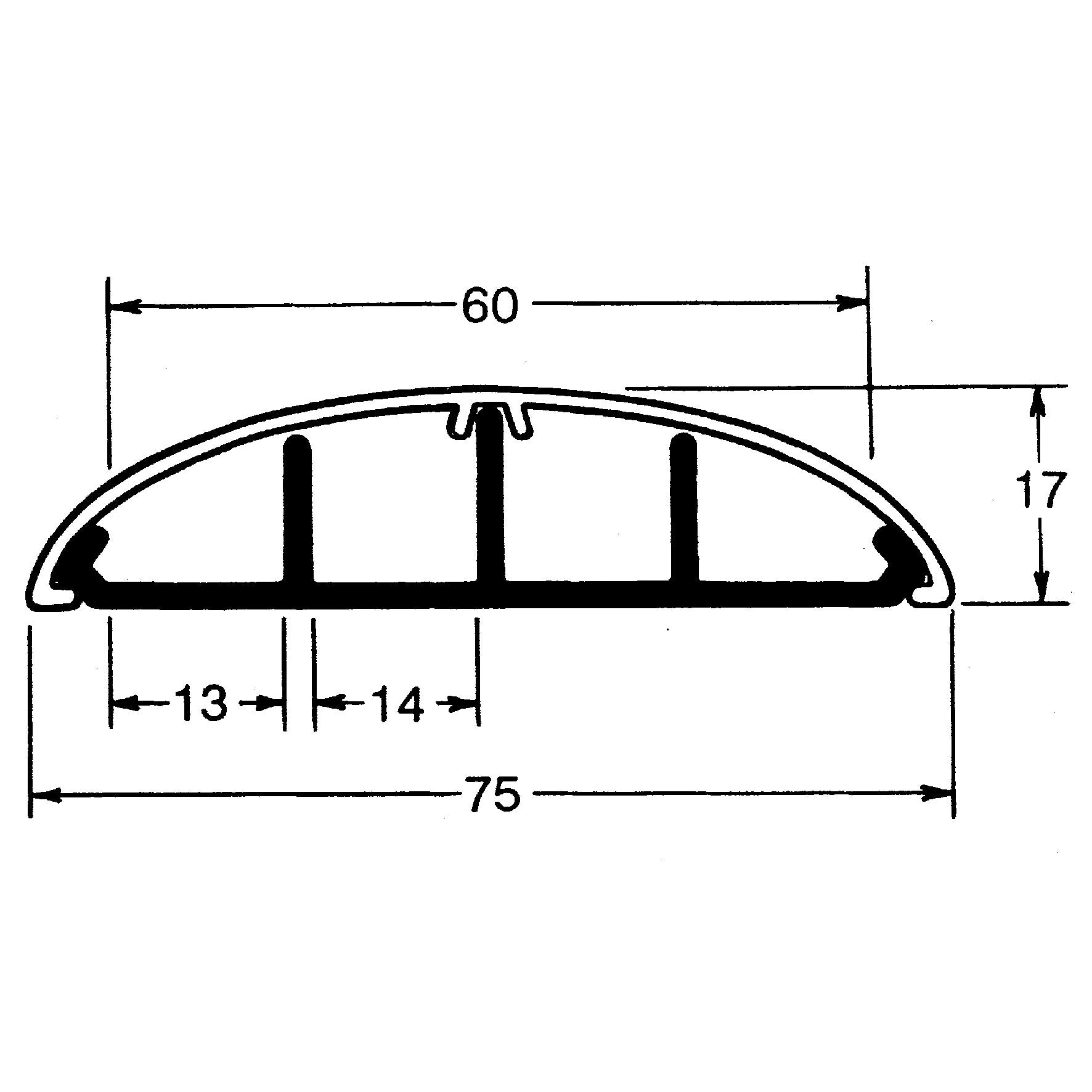 GULVKANAL 75X18 MM ALU 2 METER