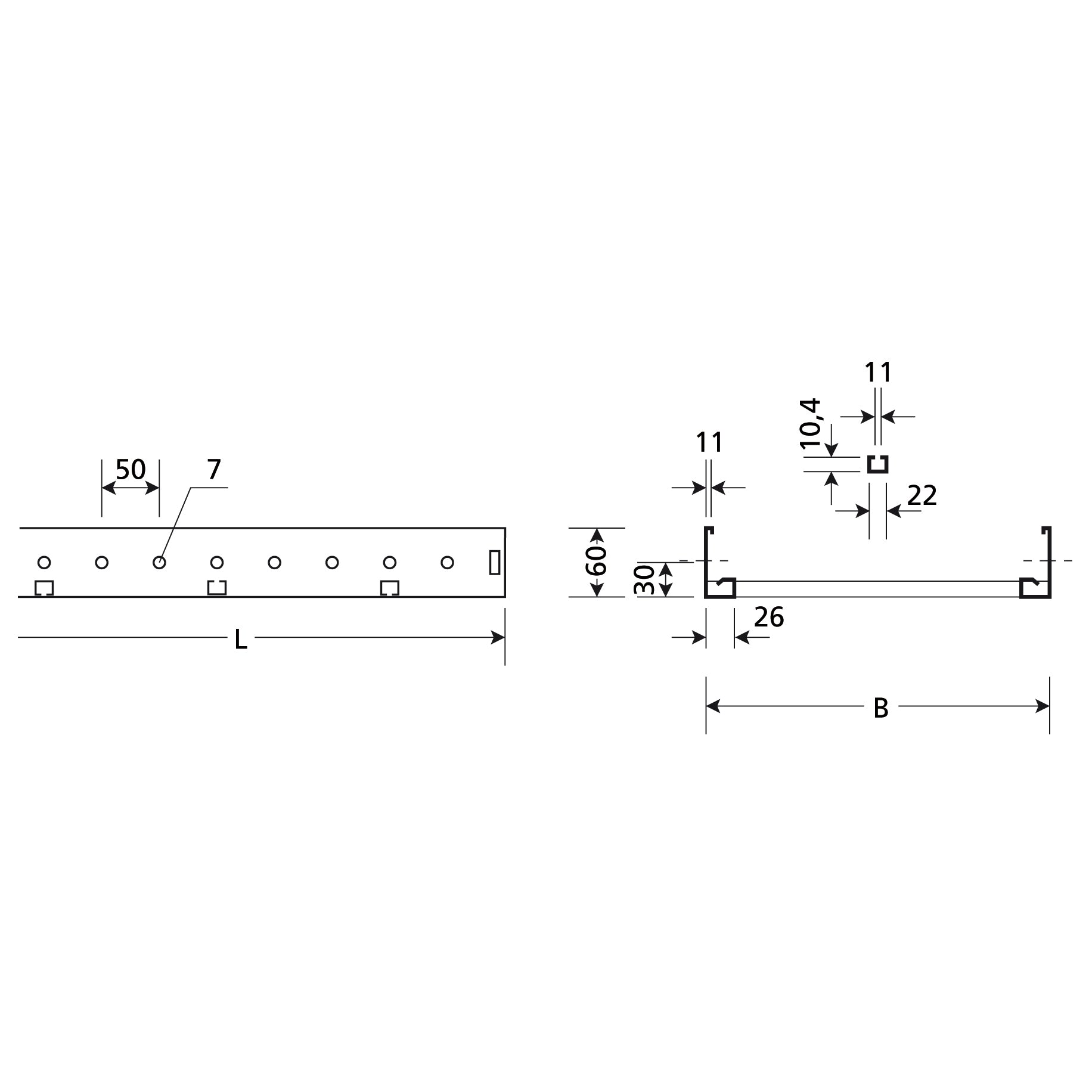 KABELSTIGE LIGHT GLO-4 60/500G 3 METER