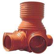 Uponor 110 x 425 mm TP2-brønd, glat, højre/venstre tilløb