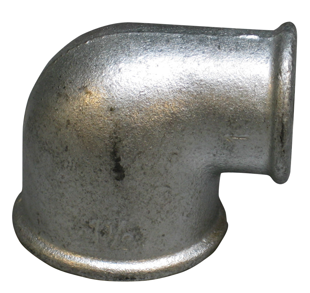 3/4" x 1/2" Galvaniseret vinkel 90° muffe/muffe