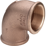 1/2" x 3/8" Rødgods Silicium Bronze bøjning 90°