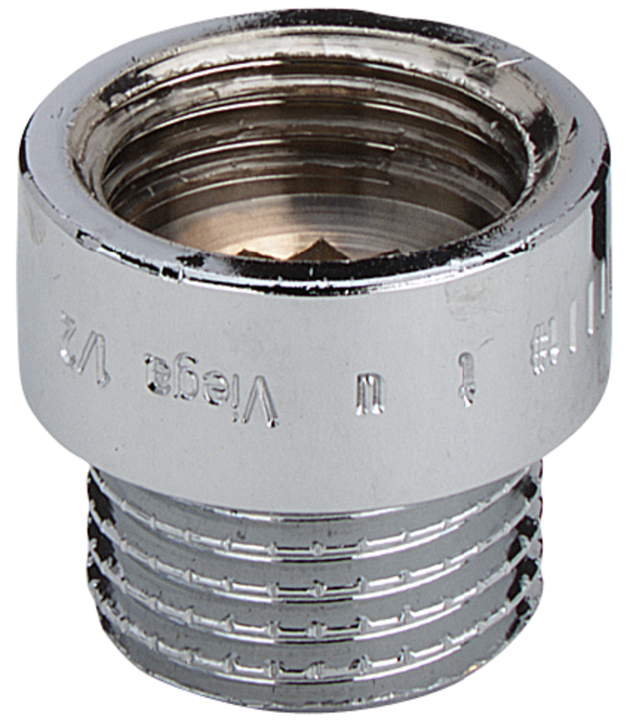 3/4" x 50 mm Forkromert rødgods haneforlænger
