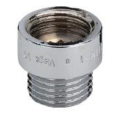 3/4" x 50 mm Forkromert rødgods haneforlænger