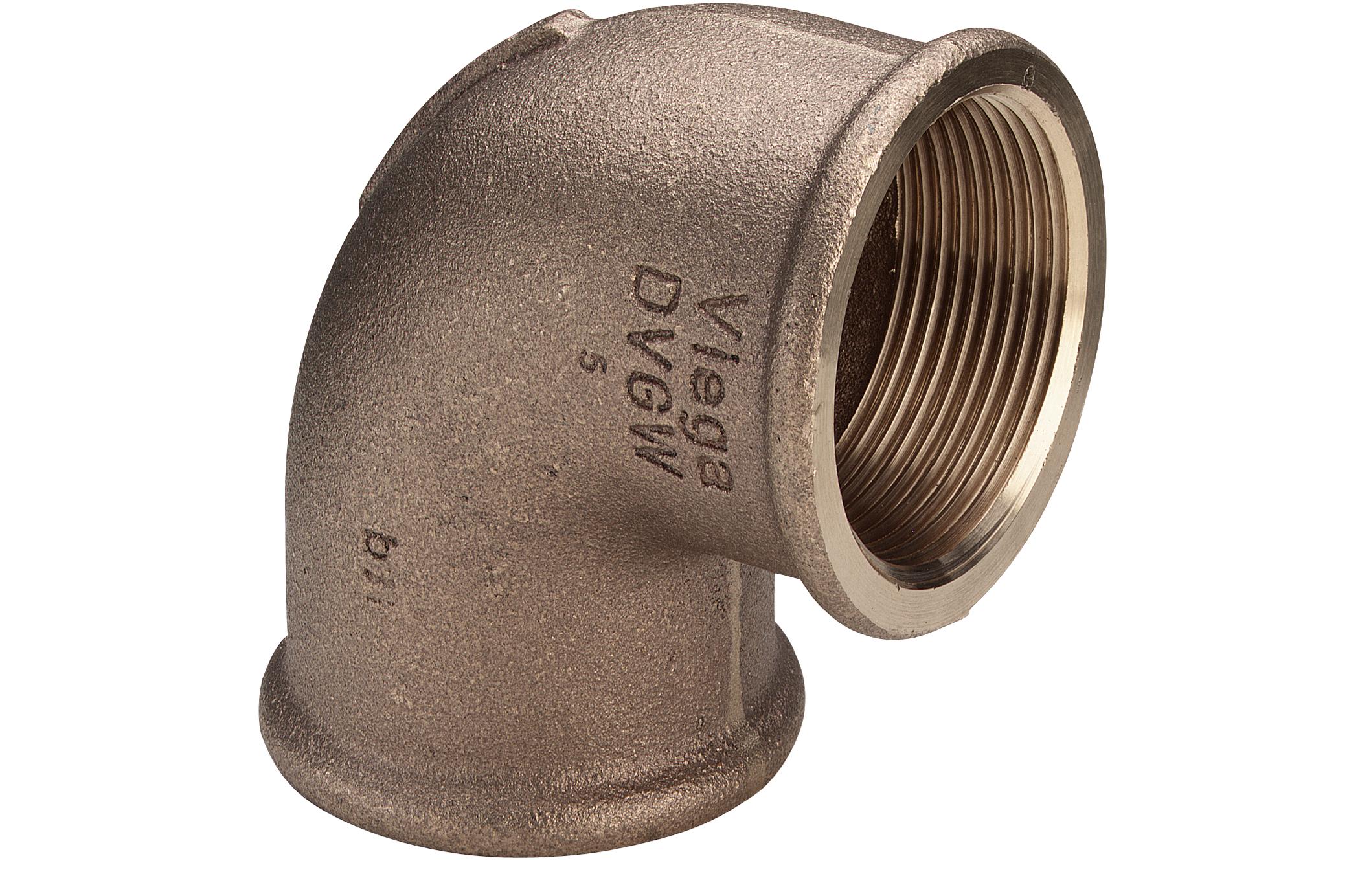 1/2" Vinkel 90° muffe/muffe Rødgods Silicium Bronze