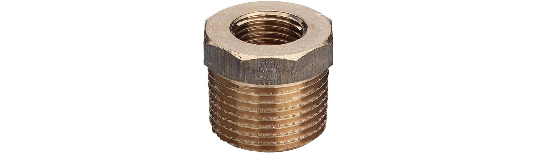 1/2" x 3/8" nippelmuffe, rødgods Silicium Bronze