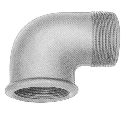 3/4" galvaniseret vinkel 90° muffe/nippel