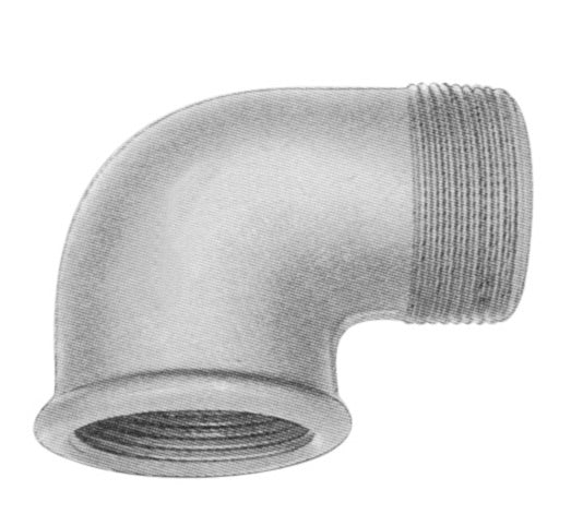 1/4" Sort vinkel 90° muffe/nippel