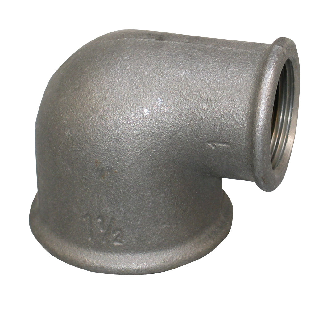 1" x 1/2" Sort vinkel 90° muffe/muffe
