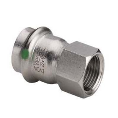15 mm x 3/4" Overgang Sanpress Inox muffe/muffe