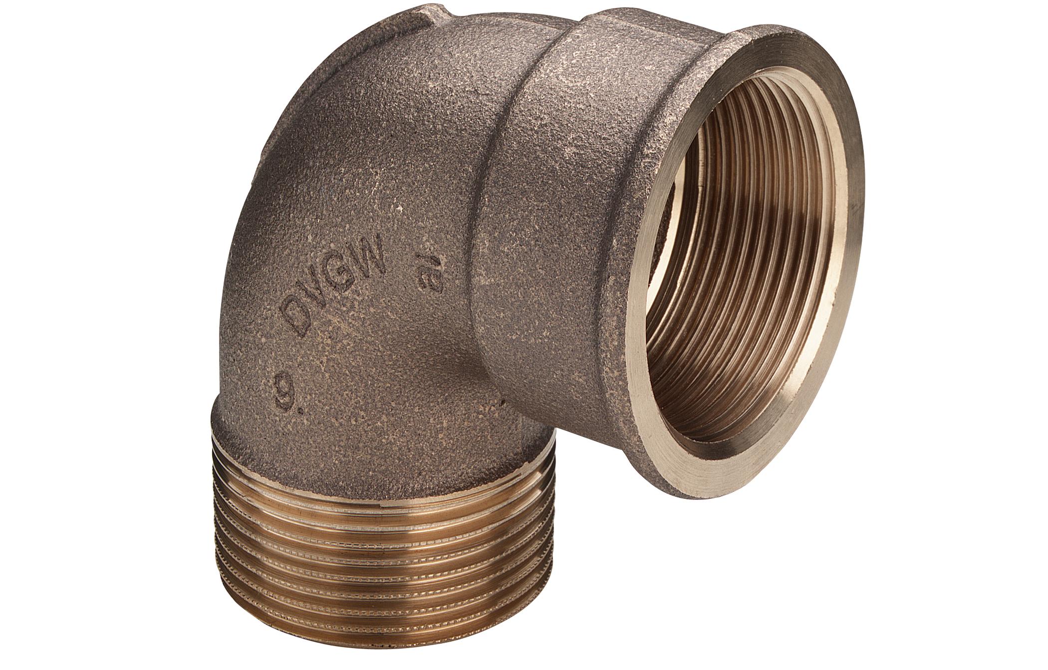 3/4" Vinkel 90° muffe/nippel Rødgods Silicium Bronze