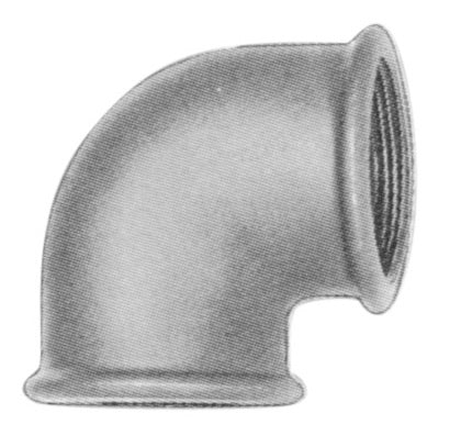 1/2" x 3/8" Galvaniseret vinkel 90° muffe/muffe