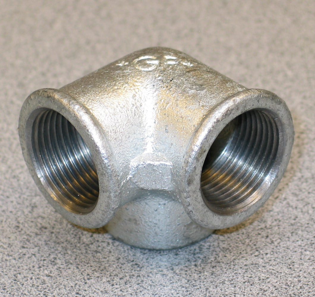 1/2" Galvaniseret vinkel med sideudløb