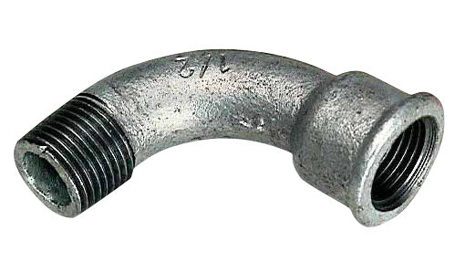 1/2" Galvaniseret bøjning 90° muffe/nippel