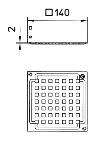 140 x 140 mm BLÜCHER Square Vienna rist med skruehuller