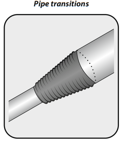 Fleksibelt rør 75-125 x 490-700 mm, sort, problemløser