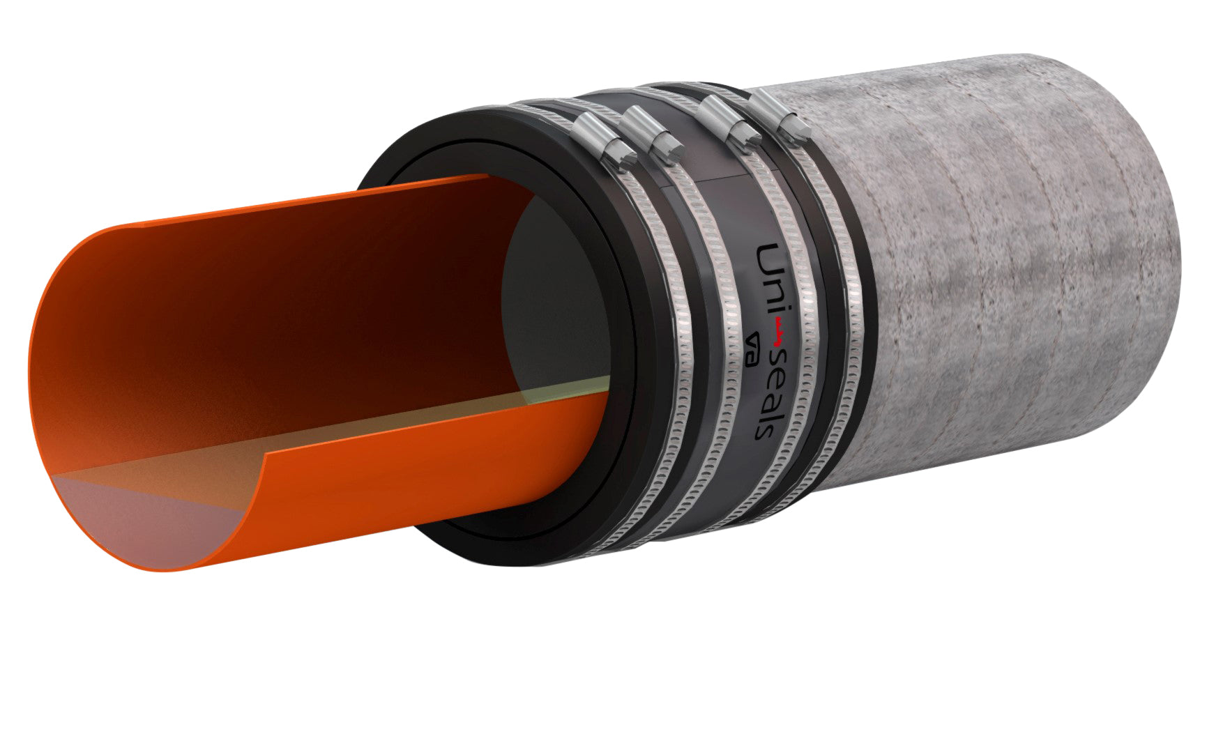 Uni-Seals 70-85 mm kobling 75 mm til støbejern DN65, i jord