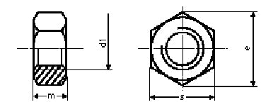 Møtrik M24, A4, DIN 934, 6-kant