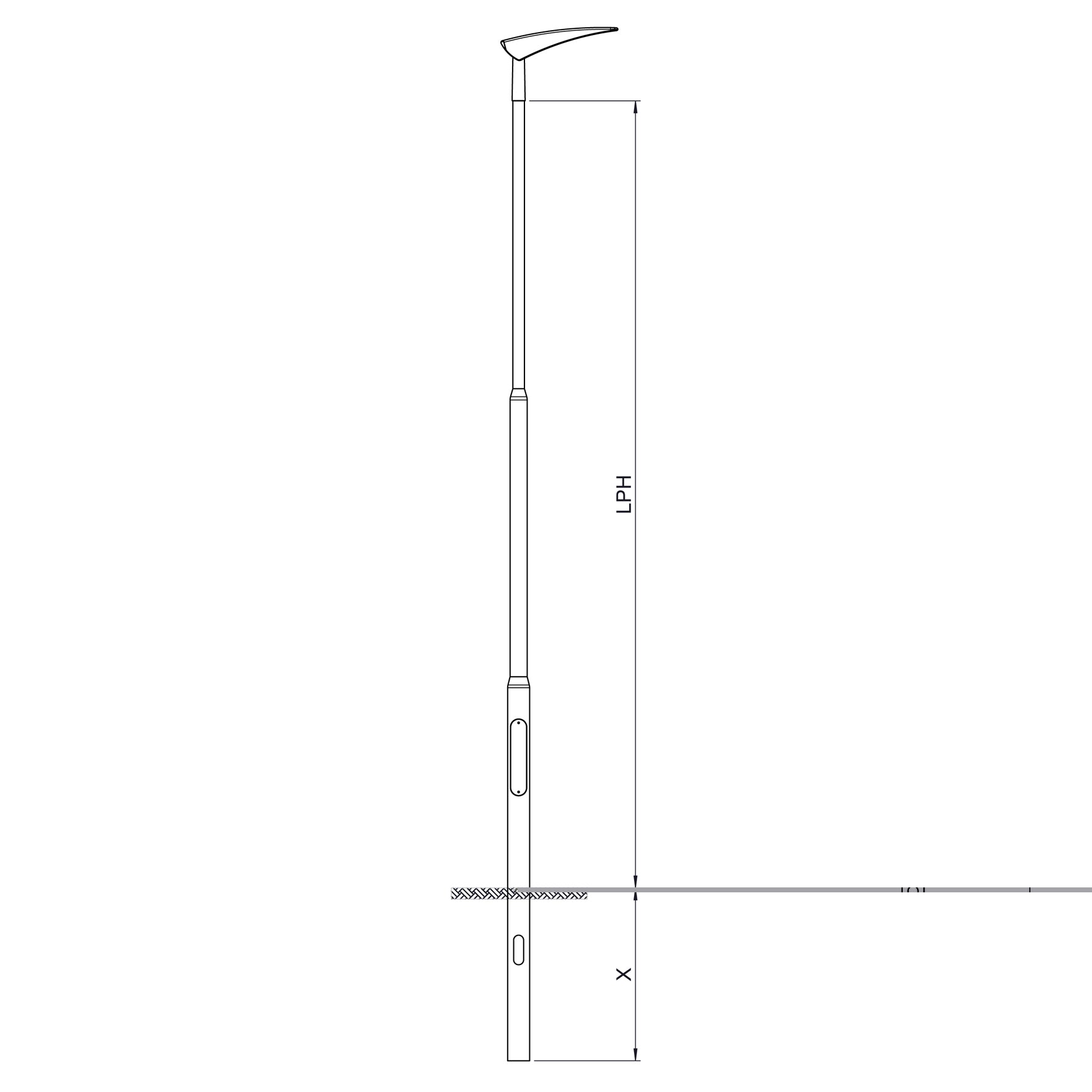 Bertlet Mast LPH 2,5M For Nedgravning
