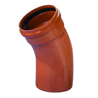 Wavin 400 mm 15 gr. PVC-kloakbøjning