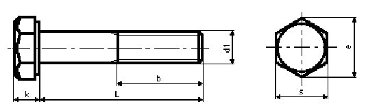 Stålbolt M20 x 200 mm, A4, DIN 931, 6-kant