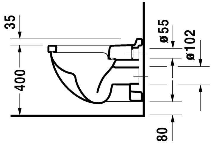 Starck 3 vægtoilet 54cm bolteafstand 230 mm med wondergliss