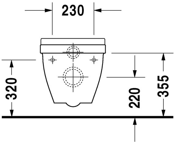 Starck 3 vægtoilet 54cm bolteafstand 230 mm med wondergliss