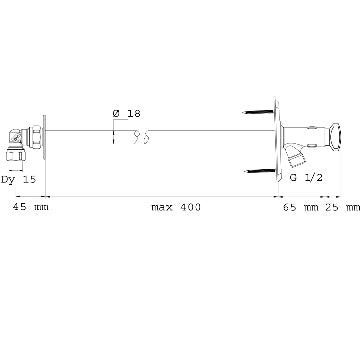 Gustavsberg gårdposthane, selvtømmende med fast greb. 400 mm